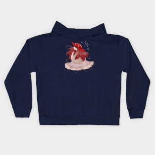 Whimsigoth Cottagecore Red Mushroom Girl Kids Hoodie